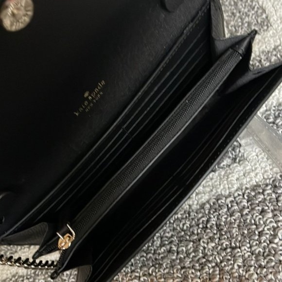 Kate Spade Chain Wallet Crossbody Clutch Black - Picture 9 of 14